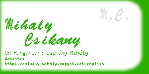 mihaly csikany business card